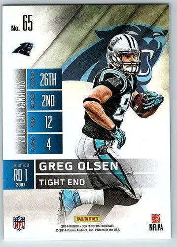 2014 Playoff Contenders Season Ticket #65 Greg Olsen NM Near Mint Panthers - Football Card Single