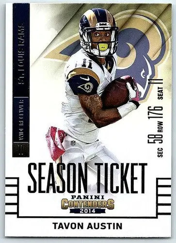 Original gloss Tavon Austin football card from 2014 Playoff Contenders Season Ticket series