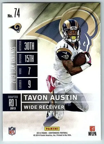 Tavon Austin football card from 2014 Playoff Contenders Season Ticket series