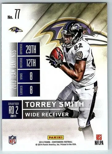 2014 Playoff Contenders Season Ticket #77 Torrey Smith NM-MT Ravens - Football Card Single