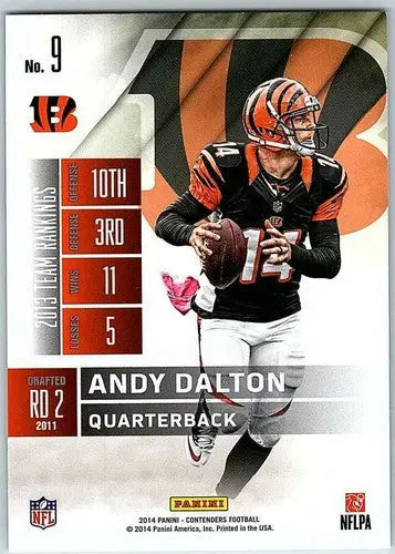 2014 Playoff Contenders Season Ticket #9 Andy Dalton NM-MT Bengals - Football Card Single
