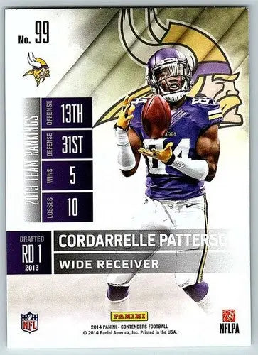 2014 Playoff Contenders Season Ticket #99 Cordarrelle Patterson NM Near Mint Vik - Football Card Single