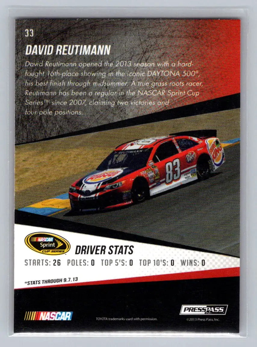 2014 Press Pass #33 David Reutimann Color Proofs Magenta BK Racing - Racing Card Single
