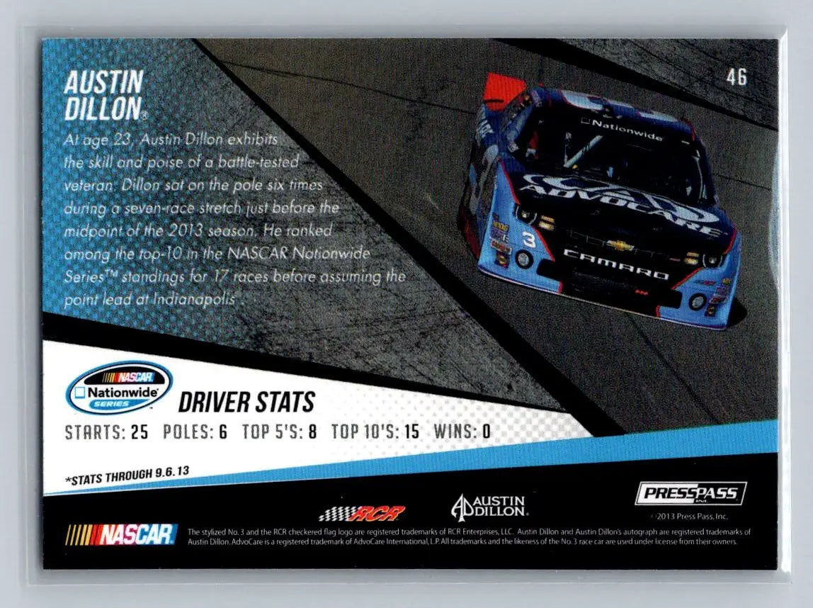2014 Press Pass #46 Austin Dillon Richard Childress Racing - Racing Card Single