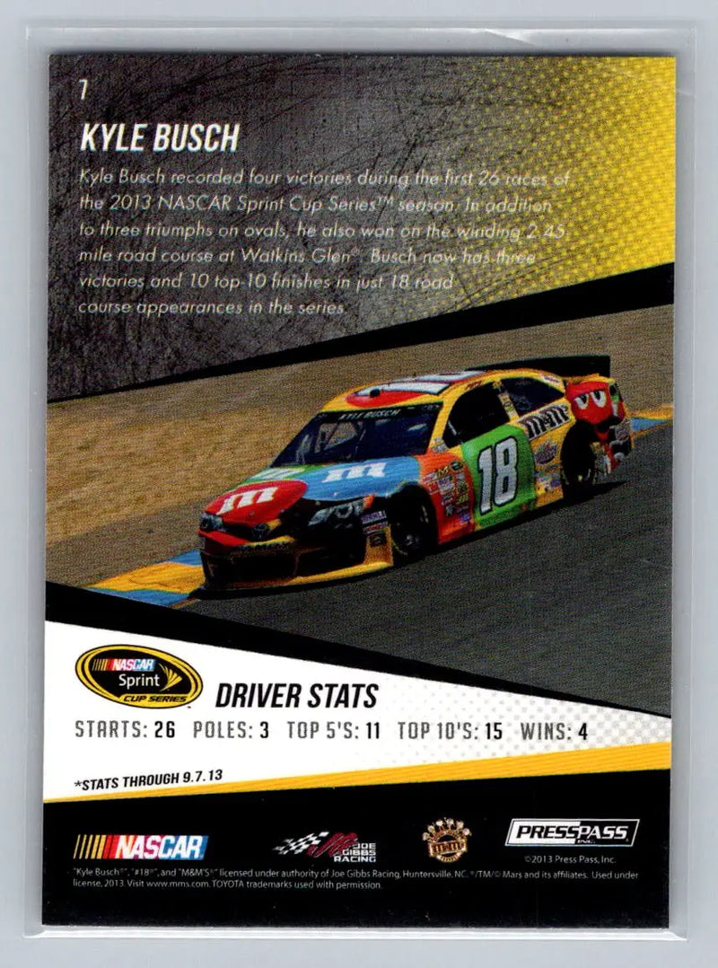 2014 Press Pass #7 Kyle Busch Joe Gibbs Racing - Racing Card Single