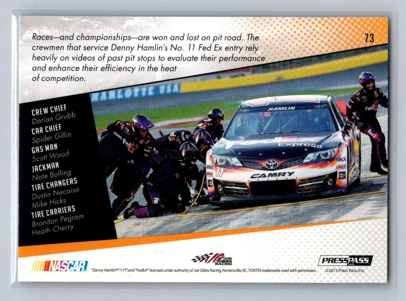 2014 Press Pass #73 Denny Hamlin Joe Gibbs Racing - Racing Card Single