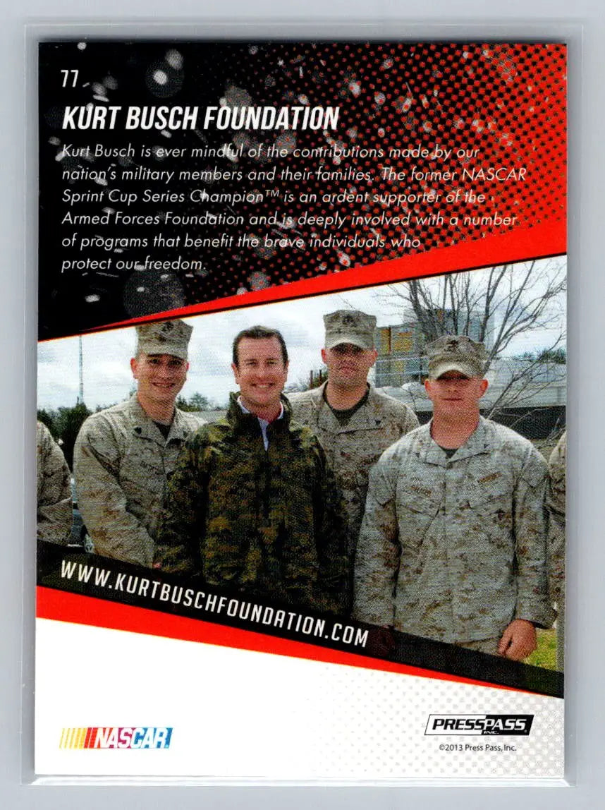 2014 Press Pass #77 Kurt Busch Furniture Row Racing - Racing Card Single