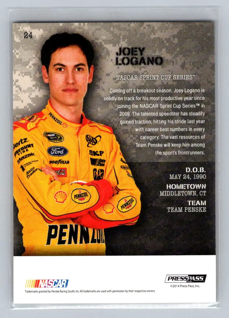 2014 Press Pass American Thunder #24 Joey Logano Team Penske - Racing Card Single
