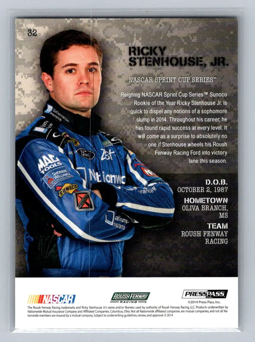 2014 Press Pass American Thunder #32 Ricky Stenhouse Jr. Roush Fenway Racing - Racing Card Single