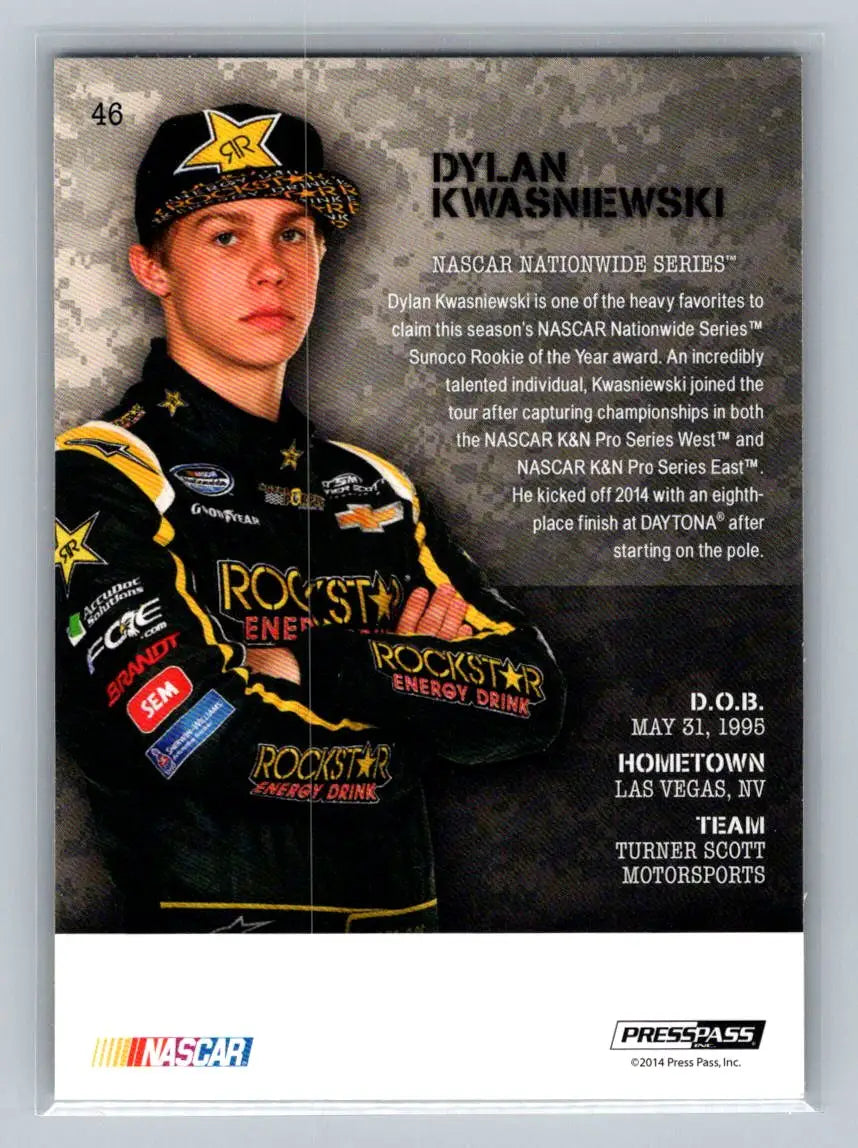 2014 Press Pass American Thunder #46 Dylan Kwasniewski Turner Scott Motorsports - Racing Card Single
