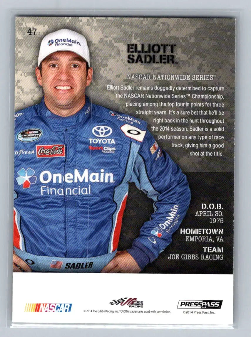 2014 Press Pass American Thunder #47 Elliott Sadler Joe Gibbs Racing - Racing Card Single