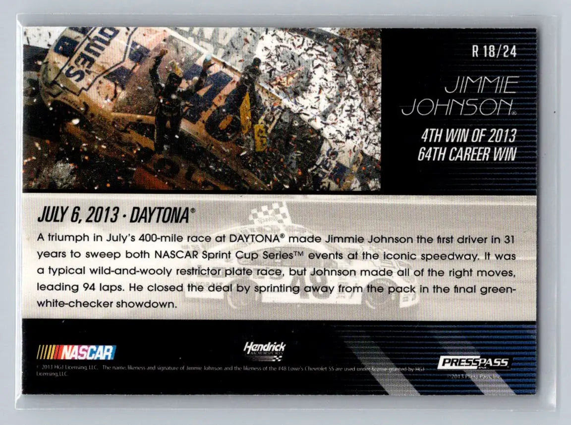 2014 Press Pass #R 18 Jimmie Johnson Replay Hendrick Motorsports - Racing Card Single