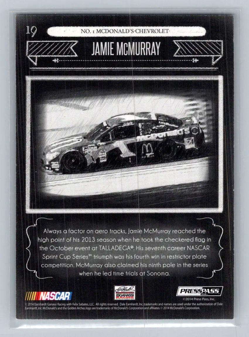 2014 Press Pass Total Memorabilia #19 Jamie McMurray Black and White #/99 - Racing Card Single