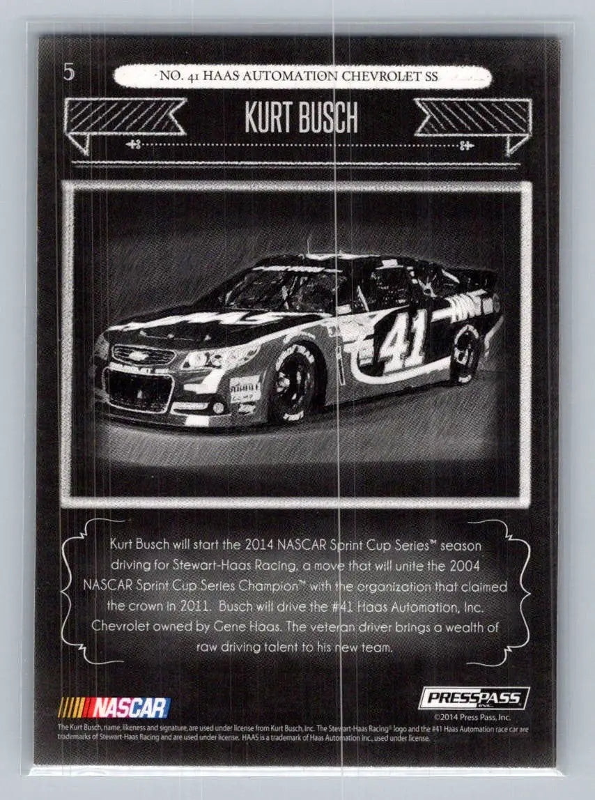 2014 Press Pass Total Memorabilia #5 Kurt Busch Stewart-Haas Racing - Racing Card Single