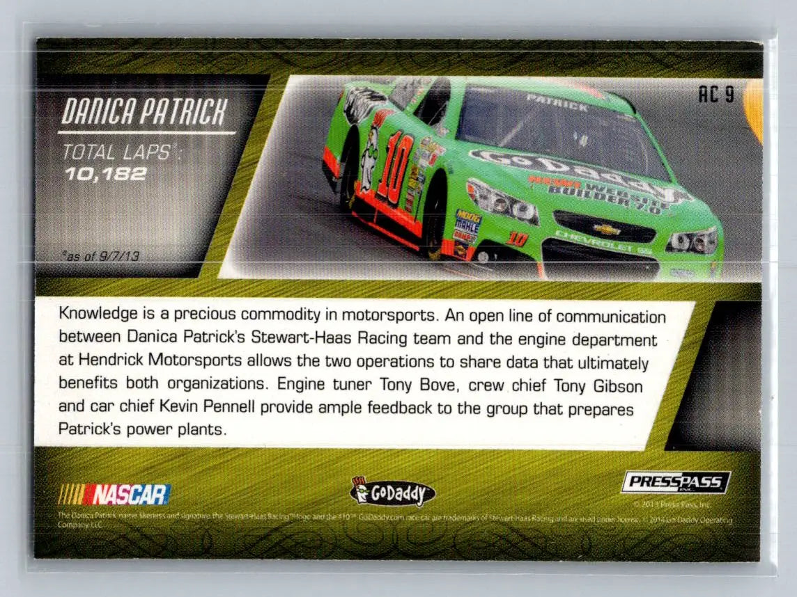 2014 Press Pass Total Memorabilia #AC 9 Danica Patrick Acceleration - Racing Card Single