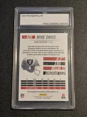 2014 Score #409 Mike Davis Rookie Signatures Blue FGS 10 - Football Card Single