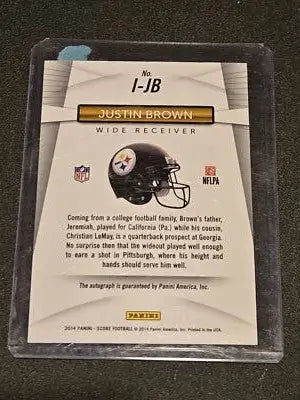 2014 Score #I-JB Justin Brown Inscriptions - Football Card Single