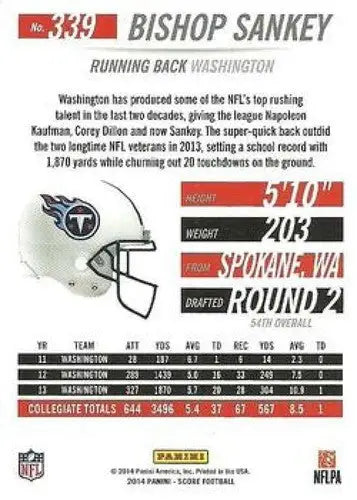 2014 Score Rookies Bishop Sankey football card Titans original gloss sports cards