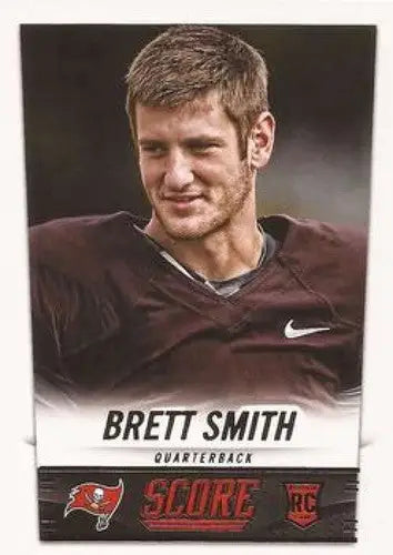 2014 Score Rookies Brett Smith NFL football card with original gloss displayed