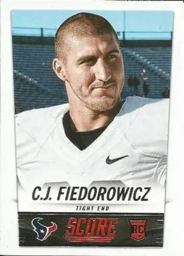 Original gloss C.J. Fiedorowicz football card from 2014 Score Rookies sports cards collection