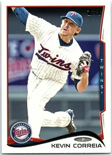 Original gloss baseball card featuring Kevin Correia from 2014 Topps Twins NM-MT