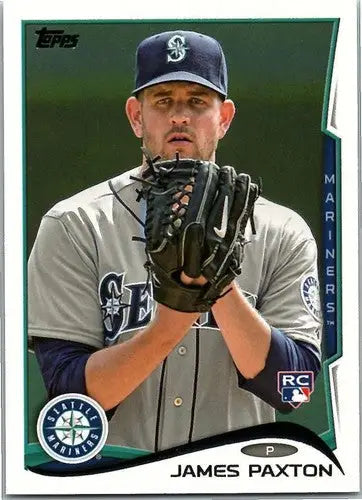 James Paxton rookie Mariners baseball card with original gloss from 2014 Topps
