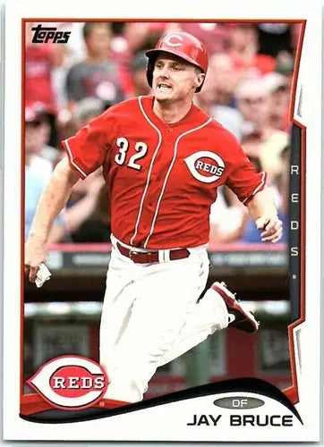 Original gloss Jay Bruce baseball card from 2014 Topps #124 Reds collection