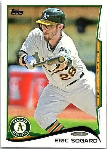 Eric Sogard baseball card with original gloss from 2014 Topps #135 NM-MT Athletics