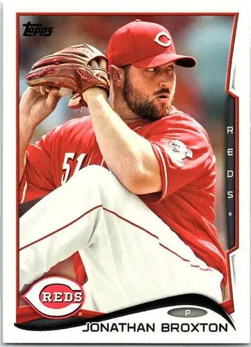 Original gloss Jonathan Broxton baseball card 2014 Topps NM-MT Reds ID 5591
