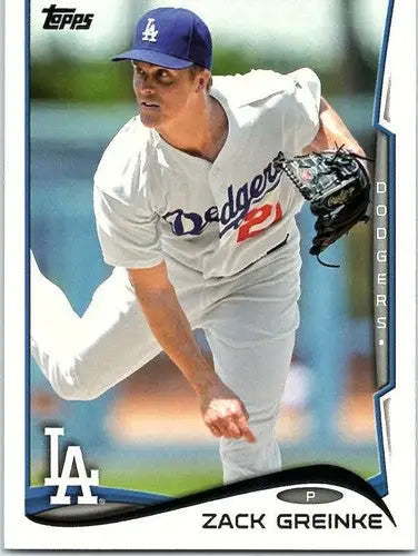 Original gloss Zack Greinke baseball card 2014 Topps NM-MT Dodgers ID 18811