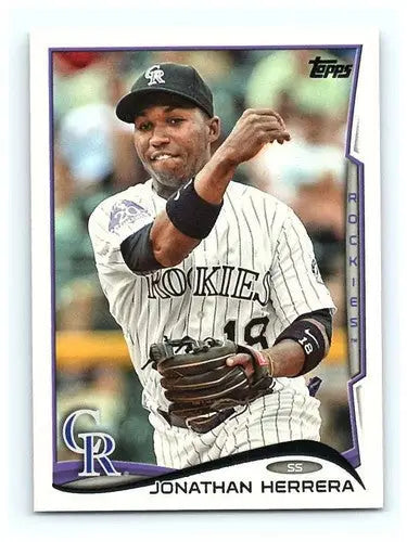 2014 Topps Jonathan Herrera Baseball Card with Original Gloss NM-MT Rockies ID 5597