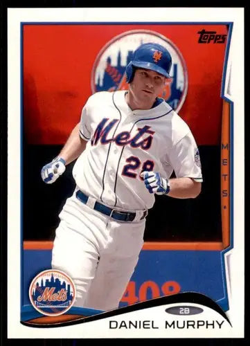 Baseball trading card of Daniel Murphy in New York Mets uniform with original gloss