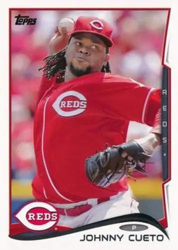 Johnny Cueto baseball card from 2014 Topps with original gloss Reds ID 5547