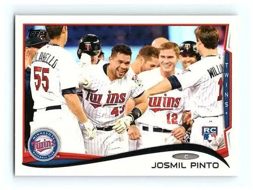 Original gloss Josmil Pinto rookie Twins baseball card from 2014 Topps #162 NM-MT