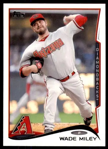Baseball trading card of Wade Miley with original gloss from 2014 Topps NM-MT