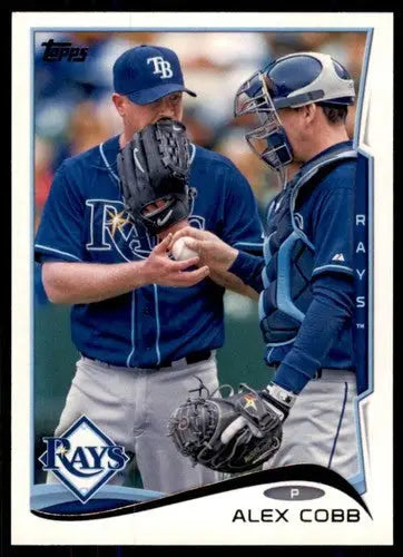 Original gloss Alex Cobb baseball card 2014 Topps NM-MT Rays ID 71673