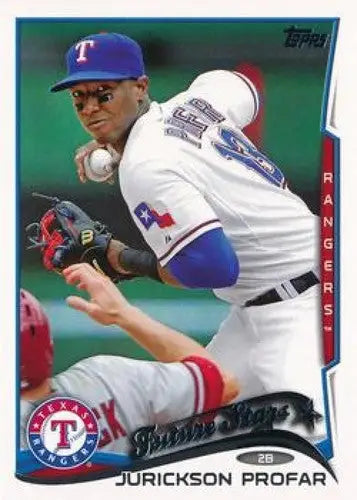 Jurickson Profar baseball card with original gloss from 2014 Topps Rangers series