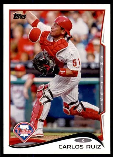 Original gloss Carlos Ruiz baseball card 2014 Topps NM-MT Phillies ID72884
