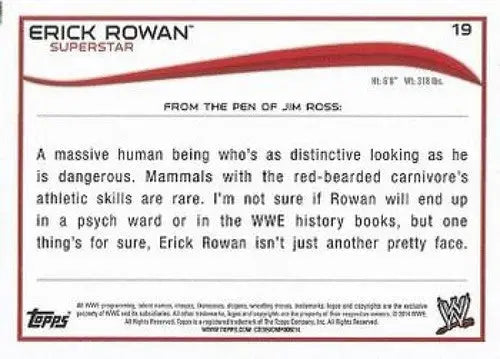 2014 Topps #19 Erick Rowan NM-MT ID:6342 - Wrestling Card Single