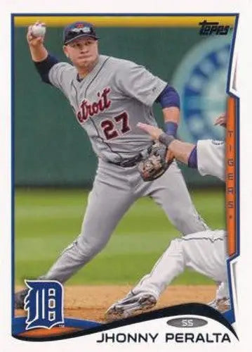 Original gloss Jhonny Peralta baseball card from 2014 Topps NM-MT Tigers collection