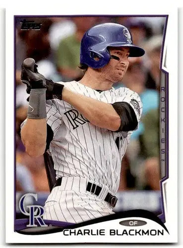 2014 Topps Charlie Blackmon baseball card with original gloss NM-MT Rockies ID 43730