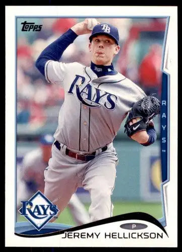 Jeremy Hellickson baseball card with original gloss from 2014 Topps Rays series