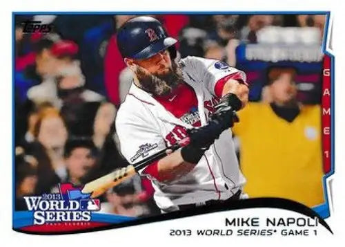 Mike Napoli Red Sox baseball card with original gloss from 2014 Topps series