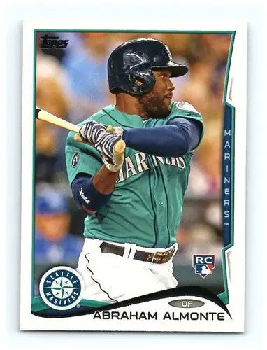 Original gloss Baseball card featuring Abraham Almonte NM-MT rookie Mariners