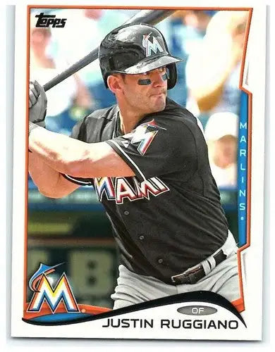 Justin Ruggiano baseball card from 2014 Topps NM-MT Marlins featuring original gloss