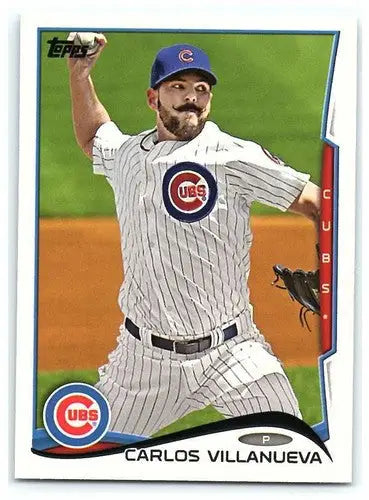 2014 Topps Carlos Villanueva baseball card with original gloss NM-MT Cubs
