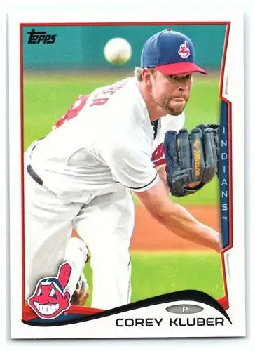 2014 Topps Corey Kluber baseball card with original gloss, Corey Kluber NM-MT Indians