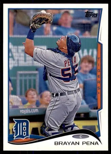 Brayan Pena baseball card with original gloss from 2014 Topps #28 Tigers NM-MT