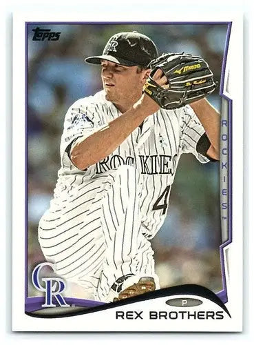 Original gloss baseball card of Rex Brothers NM-MT from 2014 Topps #282 Rockies