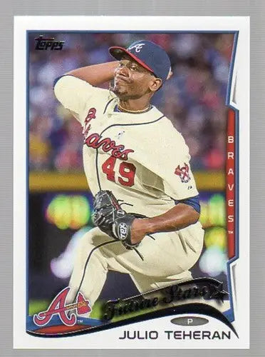 Original gloss Julio Teheran baseball card 2014 Topps #288 NM-MT Braves